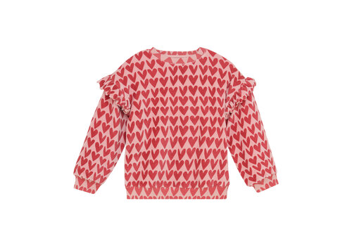 Daily seven Daily Seven Sweater Heart Print Pale Mauve