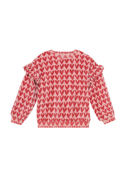 Daily seven Daily Seven Sweater Heart Print Pale Mauve