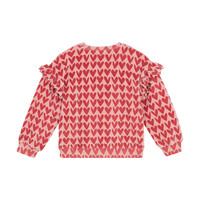 Daily Seven Sweater Heart Print Pale Mauve