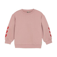 Daily Seven Sweater Heart Embroidery Pale Mauve