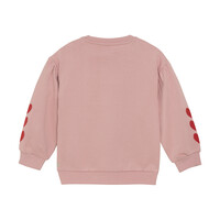 Daily Seven Sweater Heart Embroidery Pale Mauve