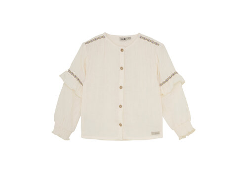 Daily seven Daily Seven Shirt Longsleeve Ruffle Off White