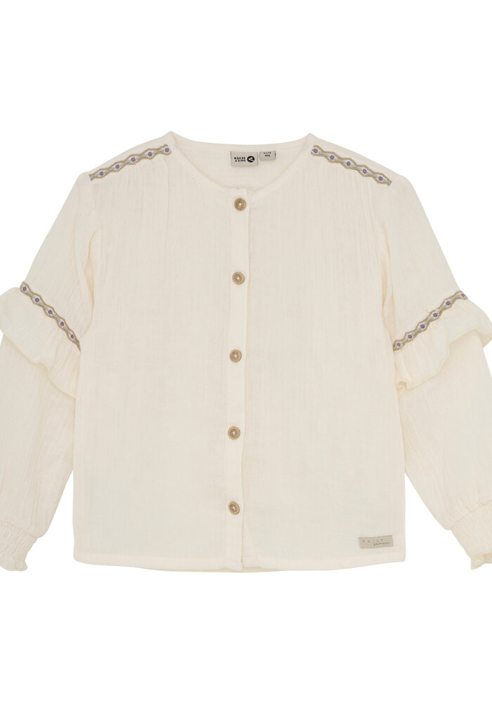 Daily Seven Shirt Longsleeve Ruffle Off White