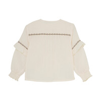 Daily Seven Shirt Longsleeve Ruffle Off White