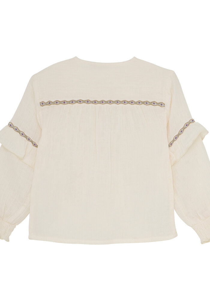 Daily Seven Shirt Longsleeve Ruffle Off White