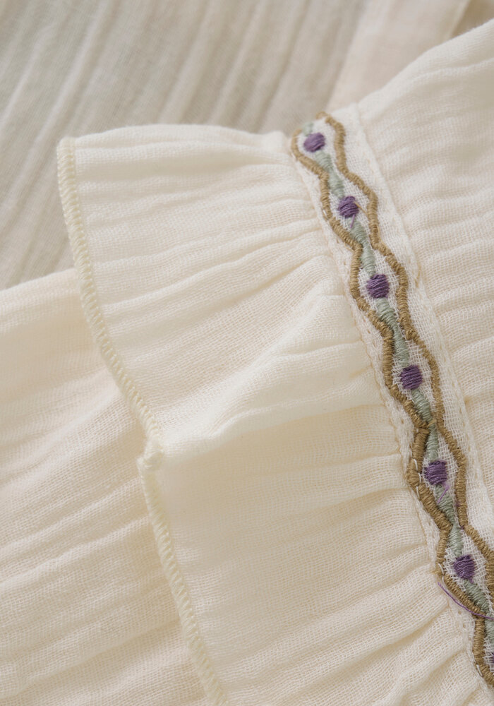 Daily Seven Shirt Longsleeve Ruffle Off White