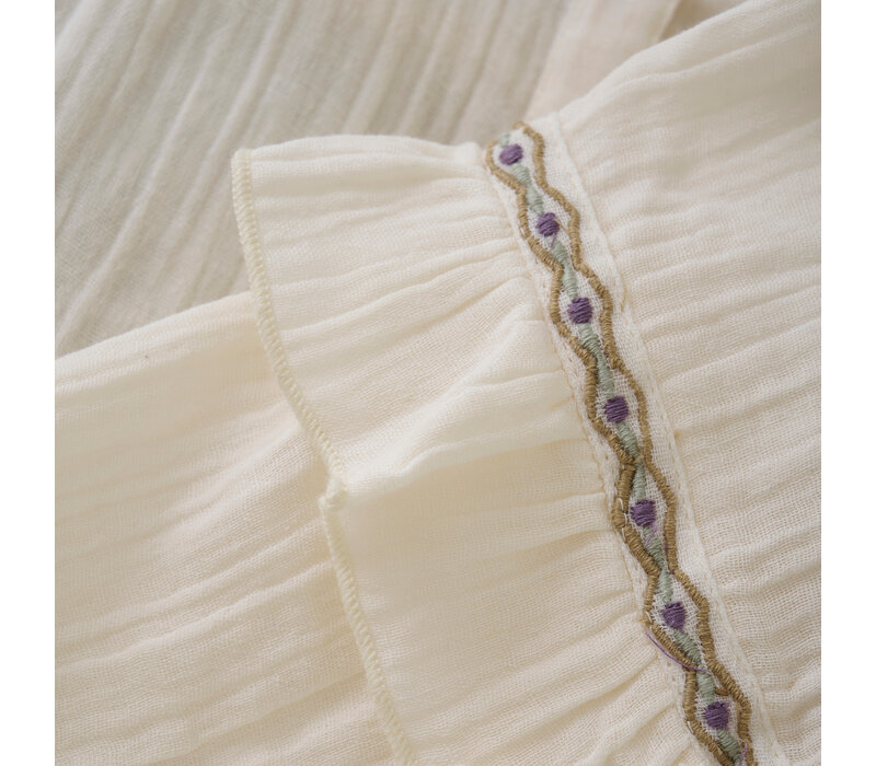 Daily Seven Shirt Longsleeve Ruffle Off White
