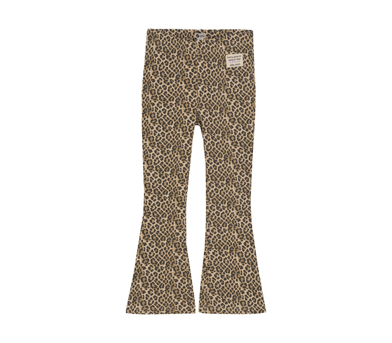 Daily Seven Animal Flared Pants Latte Sand