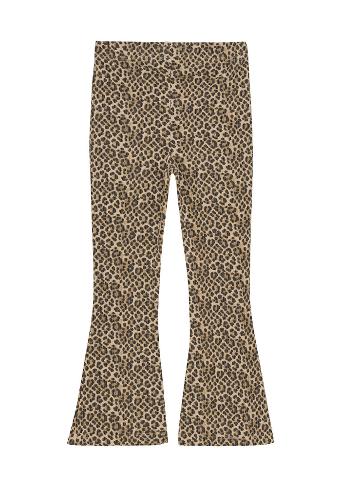 Daily Seven Animal Flared Pants Latte Sand