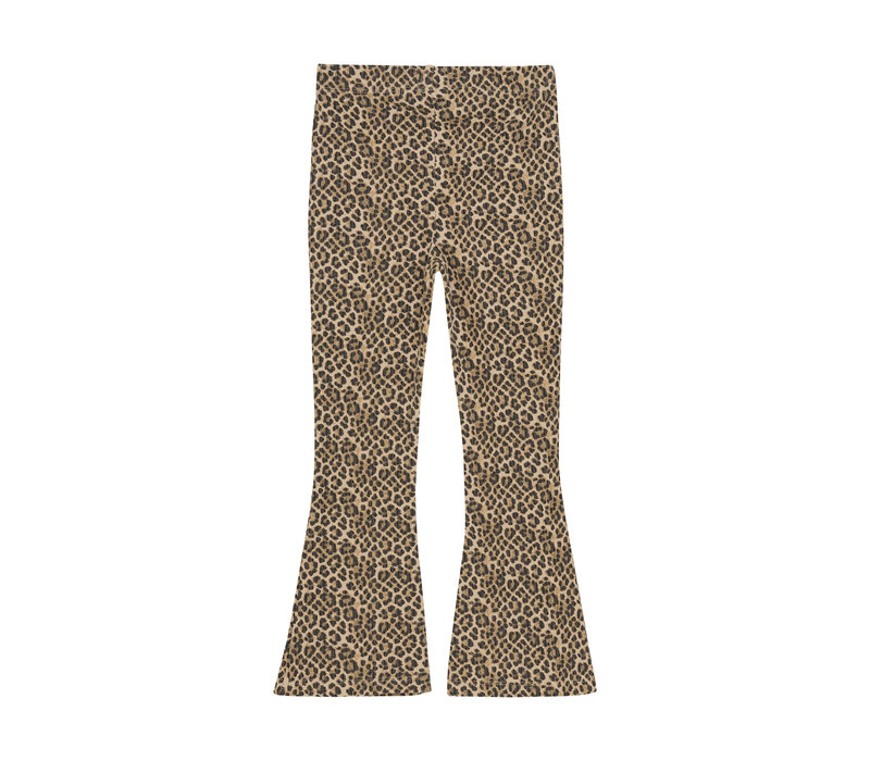 Daily Seven Animal Flared Pants Latte Sand