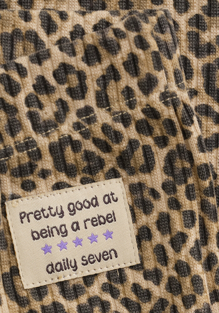 Daily Seven Animal Flared Pants Latte Sand