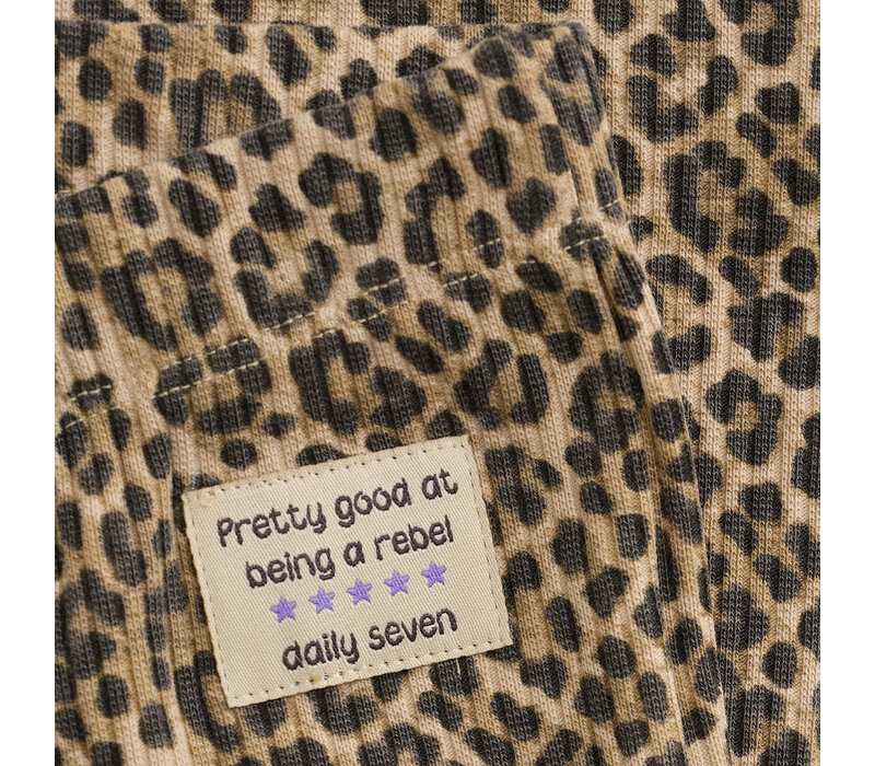 Daily Seven Animal Flared Pants Latte Sand