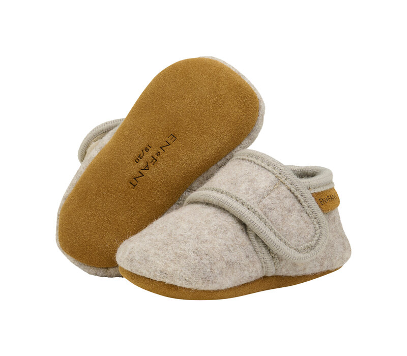 Enfant Baby Wool slippers Sand Melange