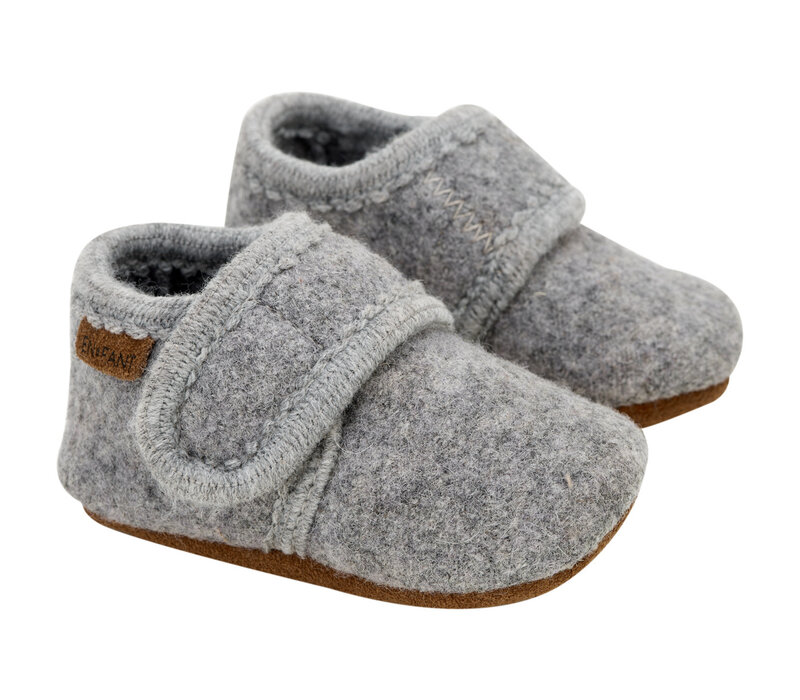 Enfant Baby Wool slippers Grey Melange