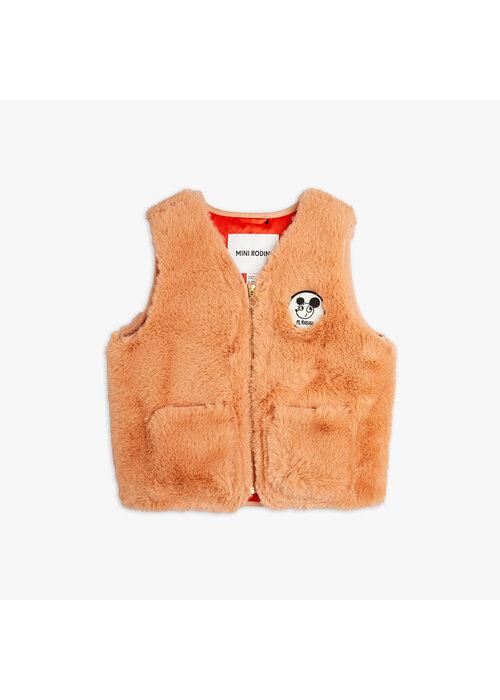 Mini Rodini Mini Rodini Ritzratz patch faux fur vest