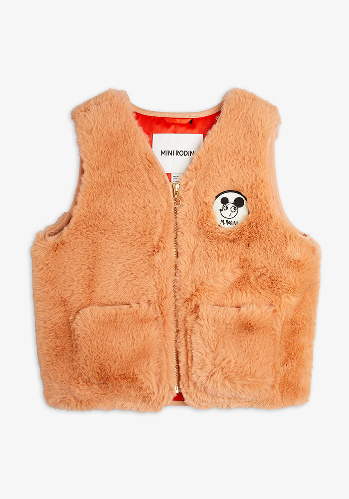 Mini Rodini Ritzratz patch faux fur vest