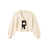 Name it Name it NKFRINA LS KNIT CARD Jet Stream BLACK BOW