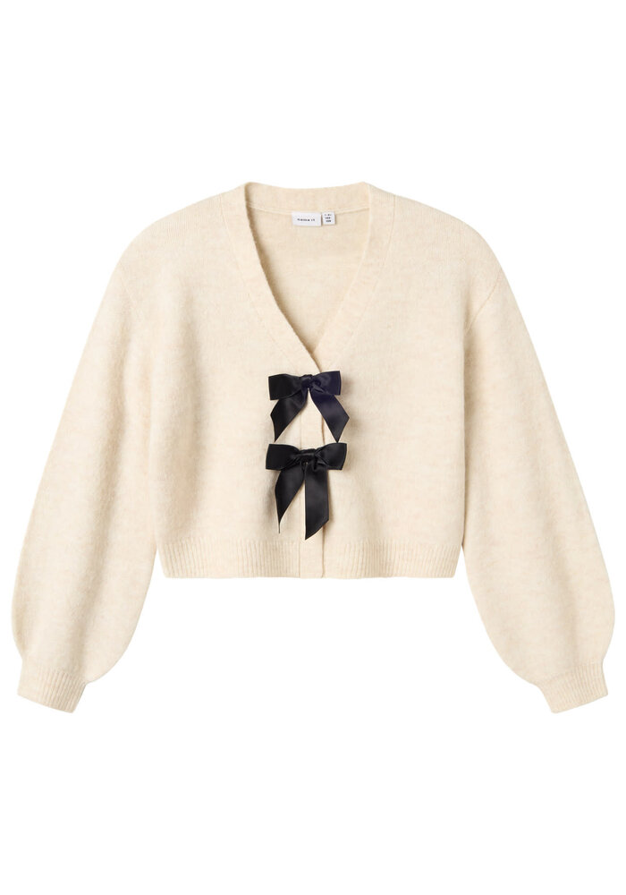 Name it NKFRINA LS KNIT CARD Jet Stream BLACK BOW