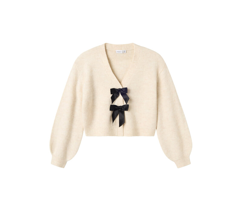 Name it NKFRINA LS KNIT CARD Jet Stream BLACK BOW