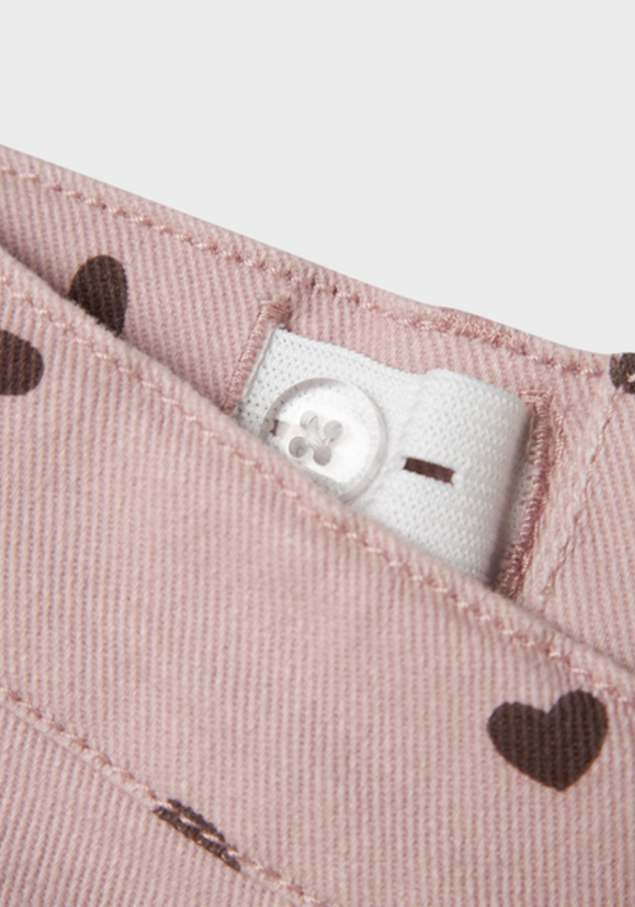 Name it NMFROSE STRAIGHT AOP TWILL PANT 7218-YF Burnished Lilac HEART