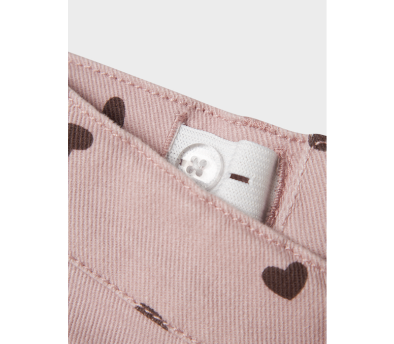 Name it NMFROSE STRAIGHT AOP TWILL PANT 7218-YF Burnished Lilac HEART