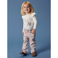Name it NMFROSE STRAIGHT AOP TWILL PANT 7218-YF Burnished Lilac HEART
