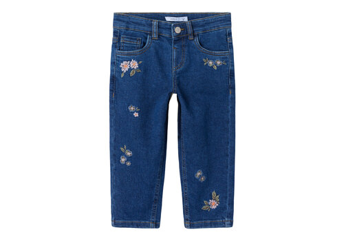 Name it Name it NMFBELLA MOM EMB JEANS 1224-FR NOOS Dark Blue Denim FLOWER EMB Name it Name it NMFBELLA MOM EMB JEANS 1224-FR NOOS Dark Blue Denim FLOWER EMB