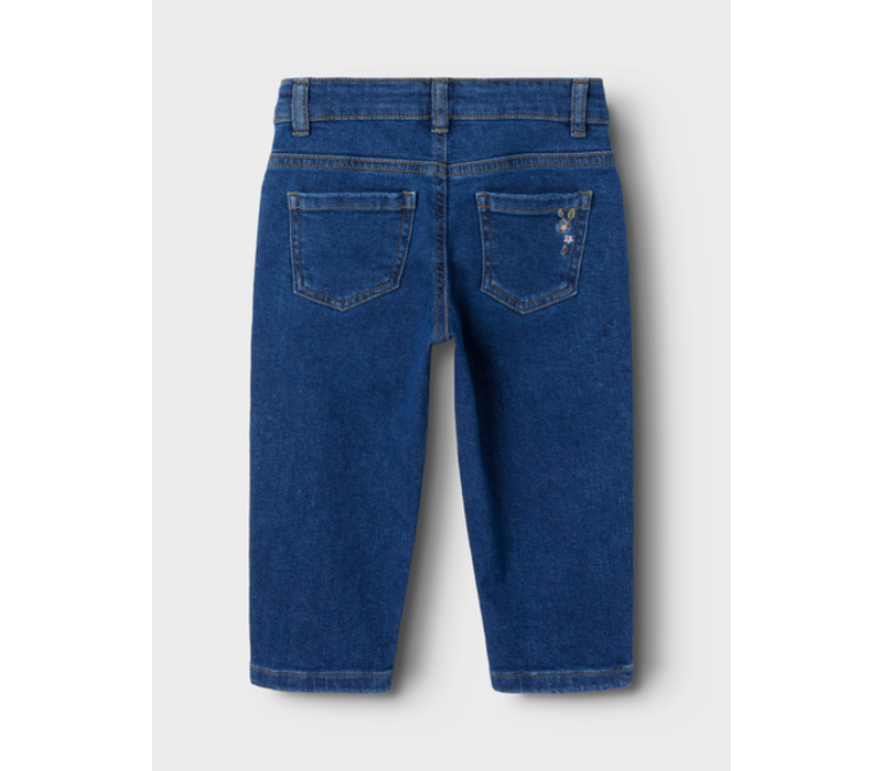 Name it NMFBELLA MOM EMB JEANS 1224-FR NOOS Dark Blue Denim FLOWER EMB