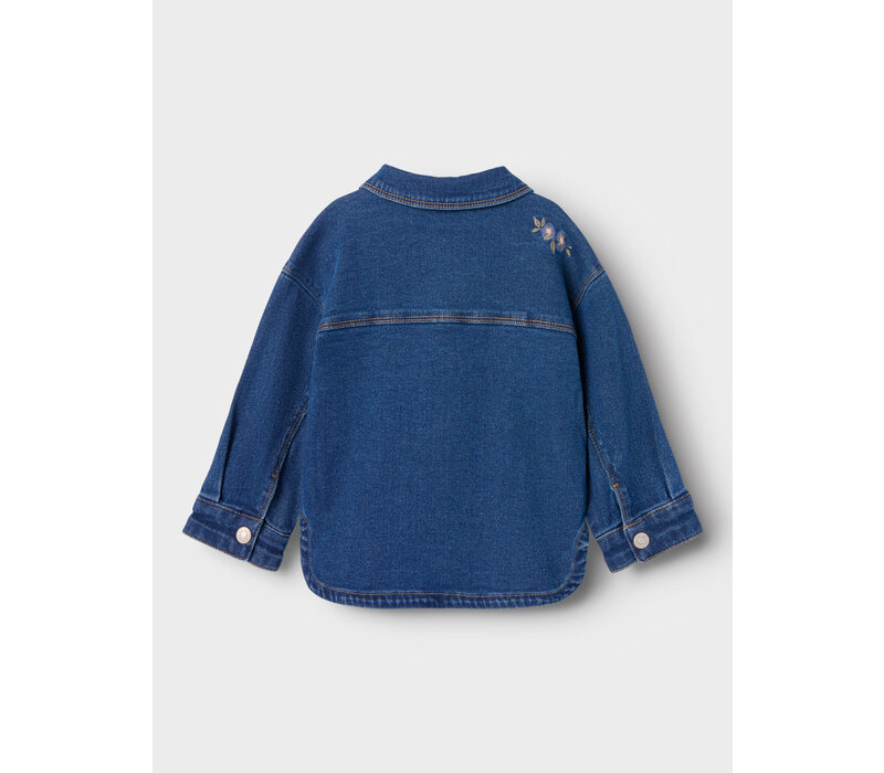 Name it NMFKARA EMB DNM JACKET 1224-FR Dark Blue Denim FLOWER EMB