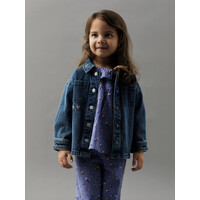 Name it NMFKARA EMB DNM JACKET 1224-FR Dark Blue Denim FLOWER EMB