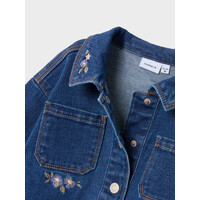 Name it NMFKARA EMB DNM JACKET 1224-FR Dark Blue Denim FLOWER EMB