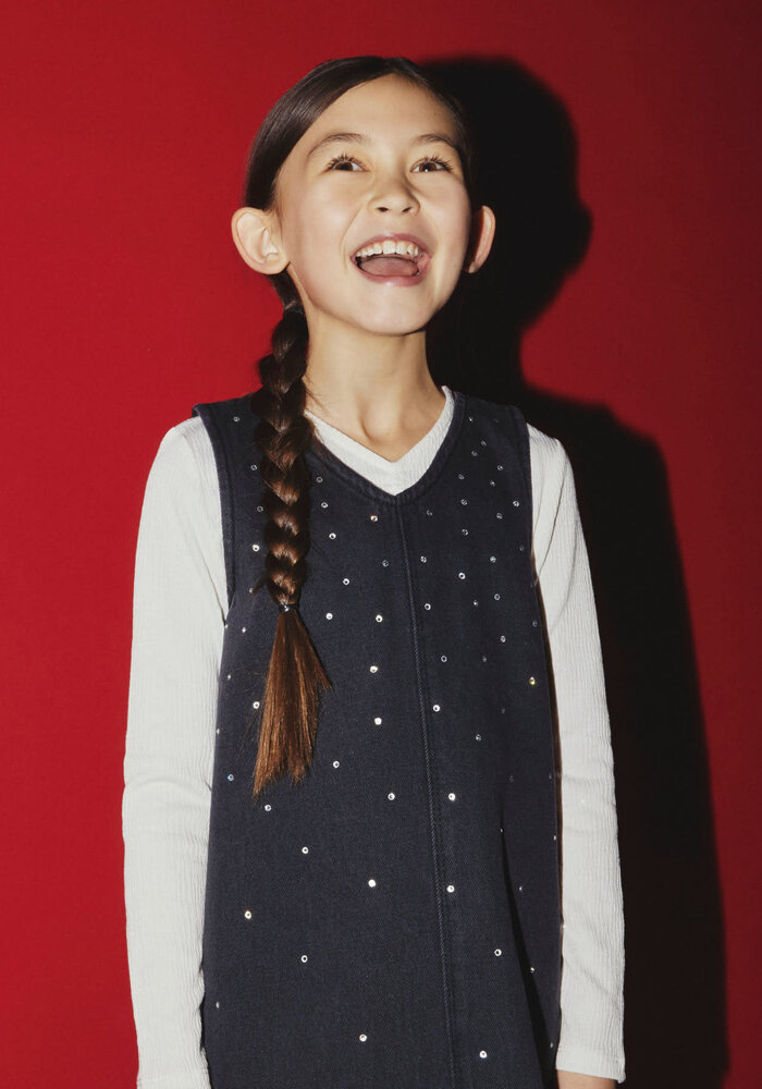 Name it NKFMONALA SL LOOSE DRESS 8810-IM O Dark Grey Denim