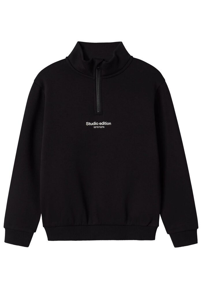 Name it NKMBRODY LS NREG SWEAT ZIP BRU NOOS Black W. WHITE PRINT