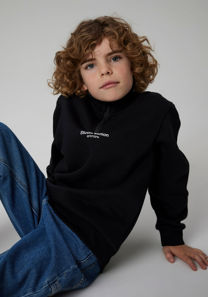 Name it NKMBRODY LS NREG SWEAT ZIP BRU NOOS Black W. WHITE PRINT