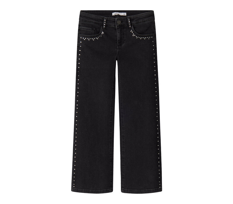 Name it NKFROSE WIDE RHINESTONE JEANS 8810-BF O Black