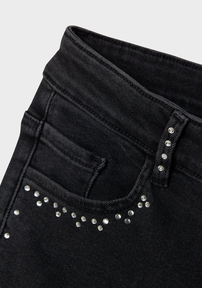 Name it NKFROSE WIDE RHINESTONE JEANS 8810-BF O Black