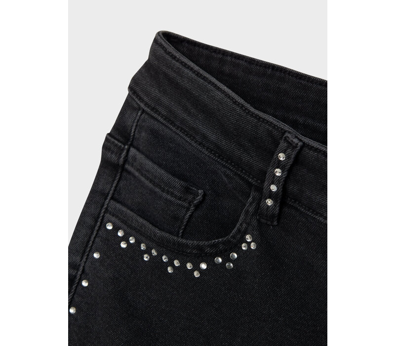 Name it NKFROSE WIDE RHINESTONE JEANS 8810-BF O Black