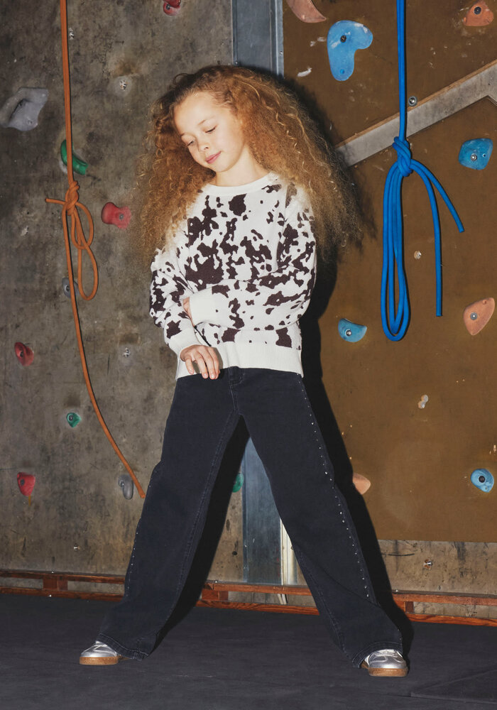 Name it NKFROSE WIDE RHINESTONE JEANS 8810-BF O Black