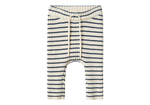 Name it Name it NBMOSTRIPE KNIT PANT Insignia Blue CLOUD DANCER