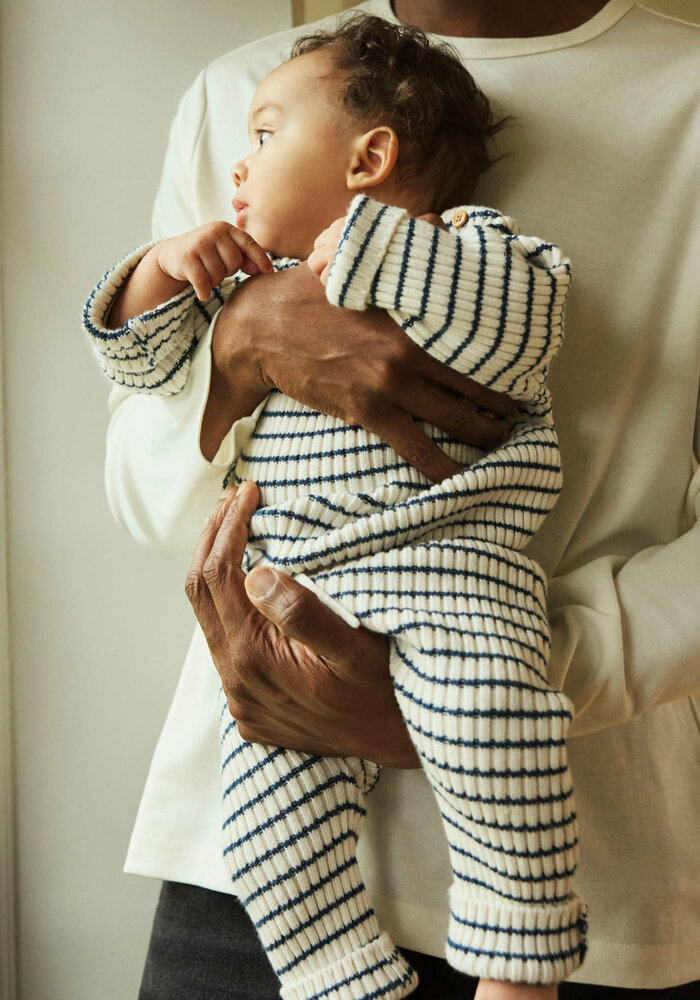 Name it NBMOSTRIPE KNIT PANT Insignia Blue CLOUD DANCER