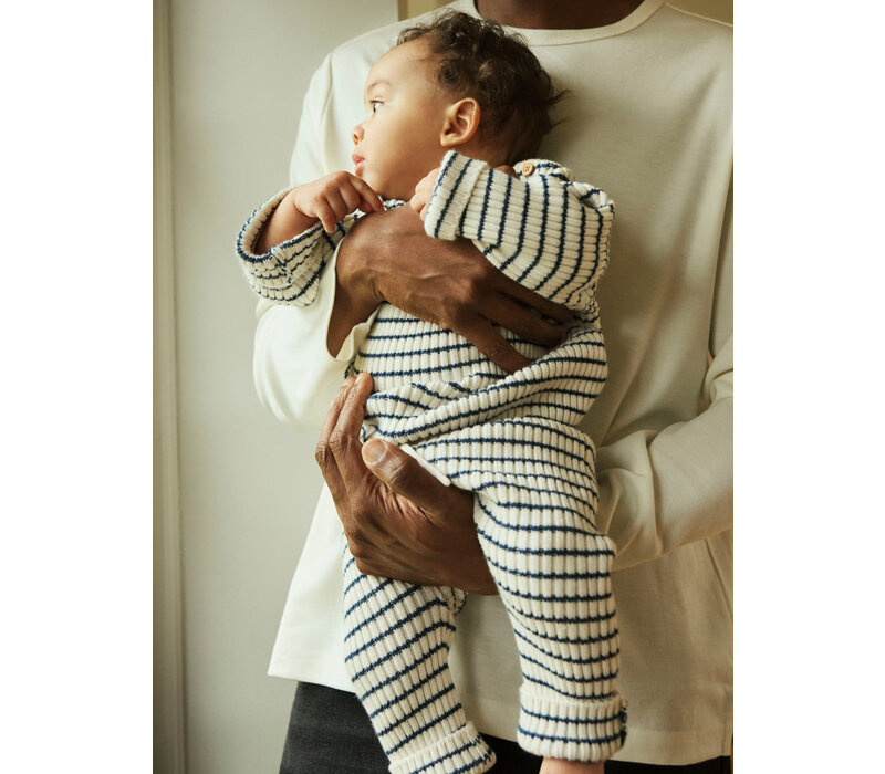 Name it NBMOSTRIPE KNIT PANT Insignia Blue CLOUD DANCER