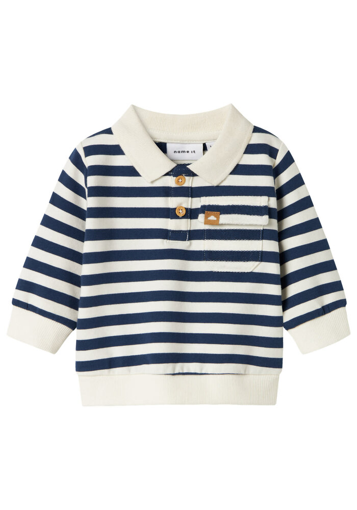 Name it NBMNILSEN LS POLO SWEAT UNB Insignia Blue