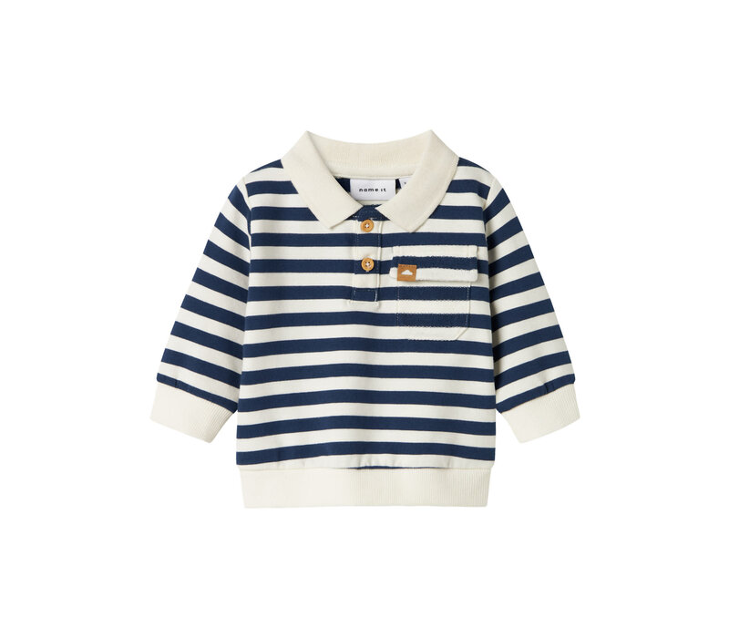 Name it NBMNILSEN LS POLO SWEAT UNB Insignia Blue