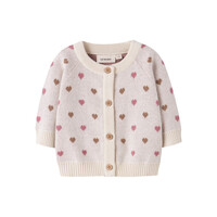 Lil' Atelier NBFSARAN LS KNIT CARD HEART LIL Turtledove SEPIA TINT