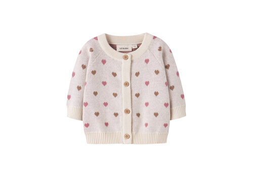 Lil' Atelier Lil' Atelier NBFSARAN LS KNIT CARD HEART LIL Turtledove SEPIA TINT