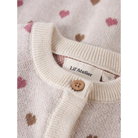 Lil' Atelier NBFSARAN LS KNIT CARD HEART LIL Turtledove SEPIA TINT