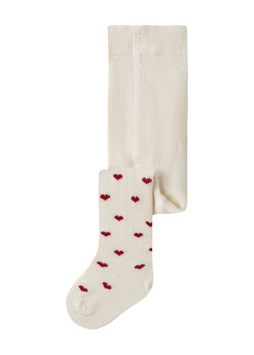 Lil' Atelier Lil' Atelier NBFREBA LEN PANTYHOSE LIL Turtledove RED HEARTS