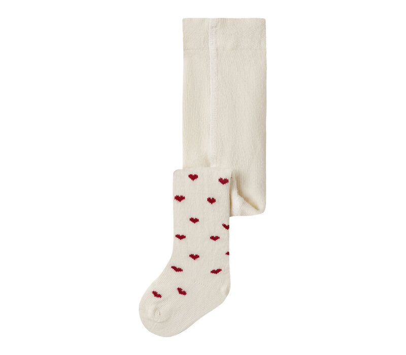 Lil' Atelier NBFREBA LEN PANTYHOSE LIL Turtledove RED HEARTS