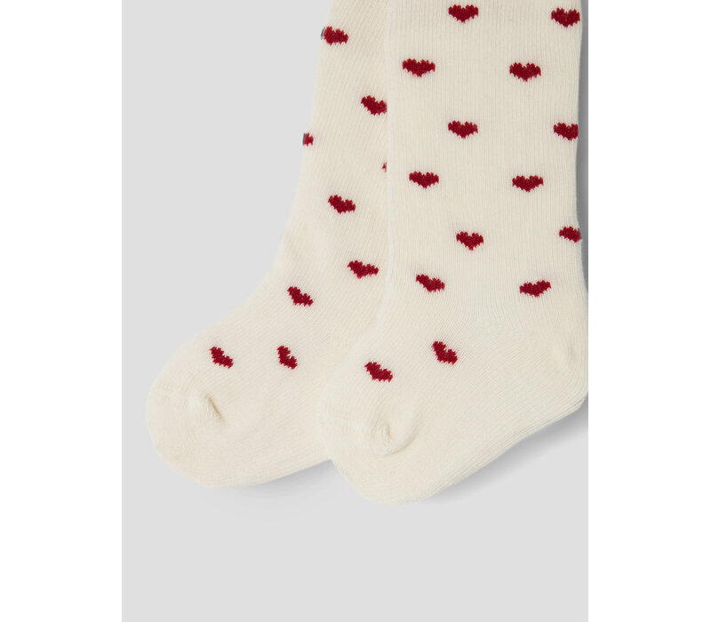 Lil' Atelier NBFREBA LEN PANTYHOSE LIL Turtledove RED HEARTS