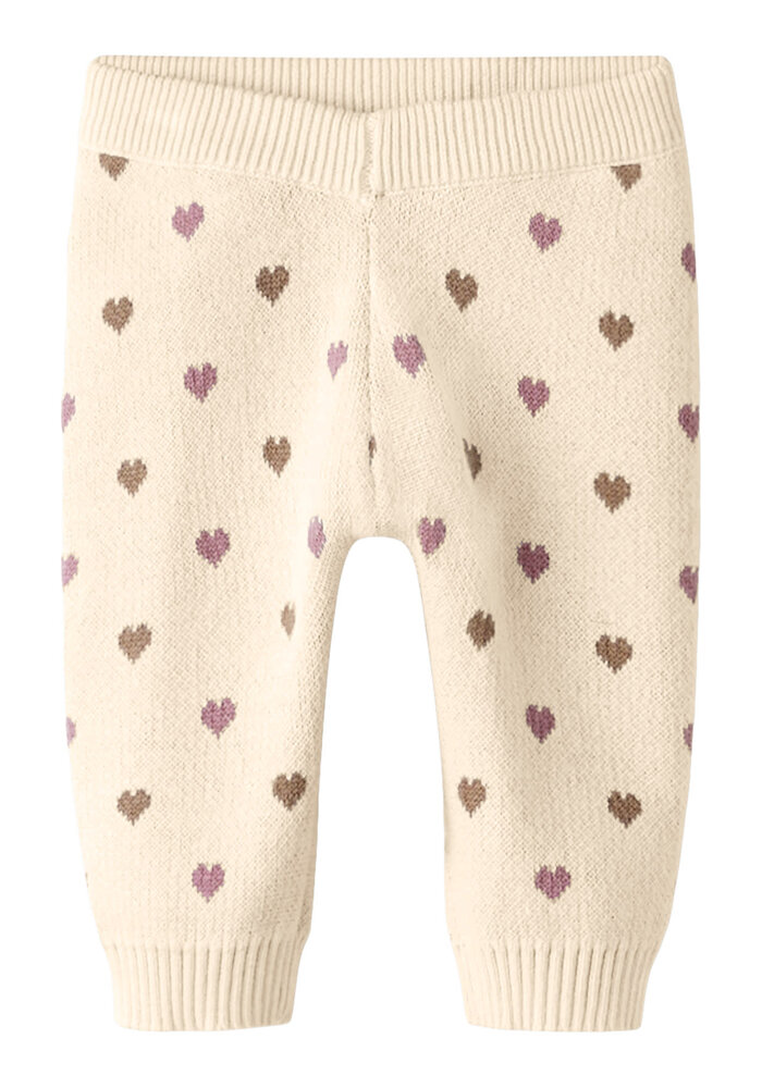Lil' Atelier NBFSARAN KNIT PANT HEART LIL Turtledove SEPIA TINT